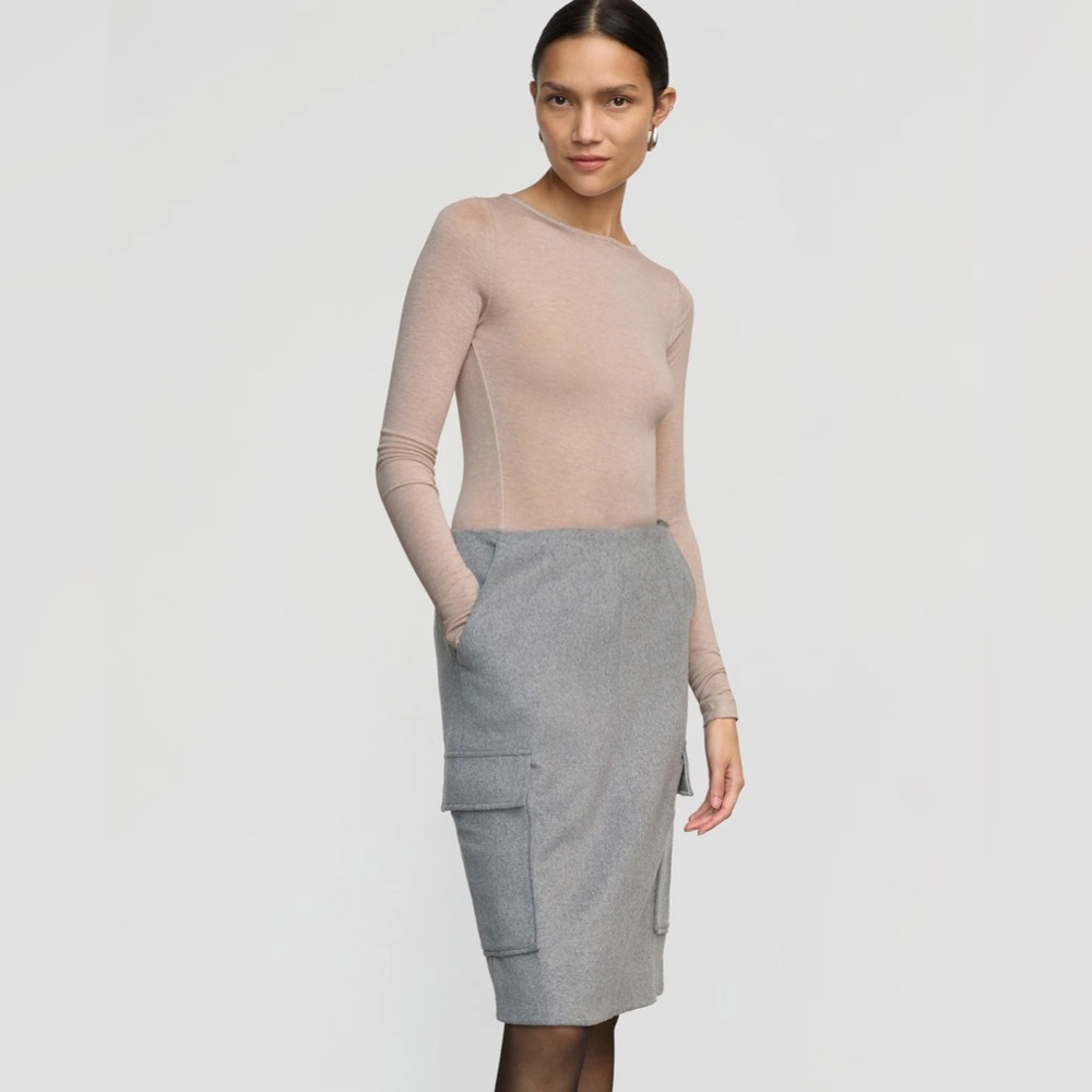 Modern Citizen Felicia Wool Utility Pencil Midi Skirt size Medium EUC - Picture 3 of 11